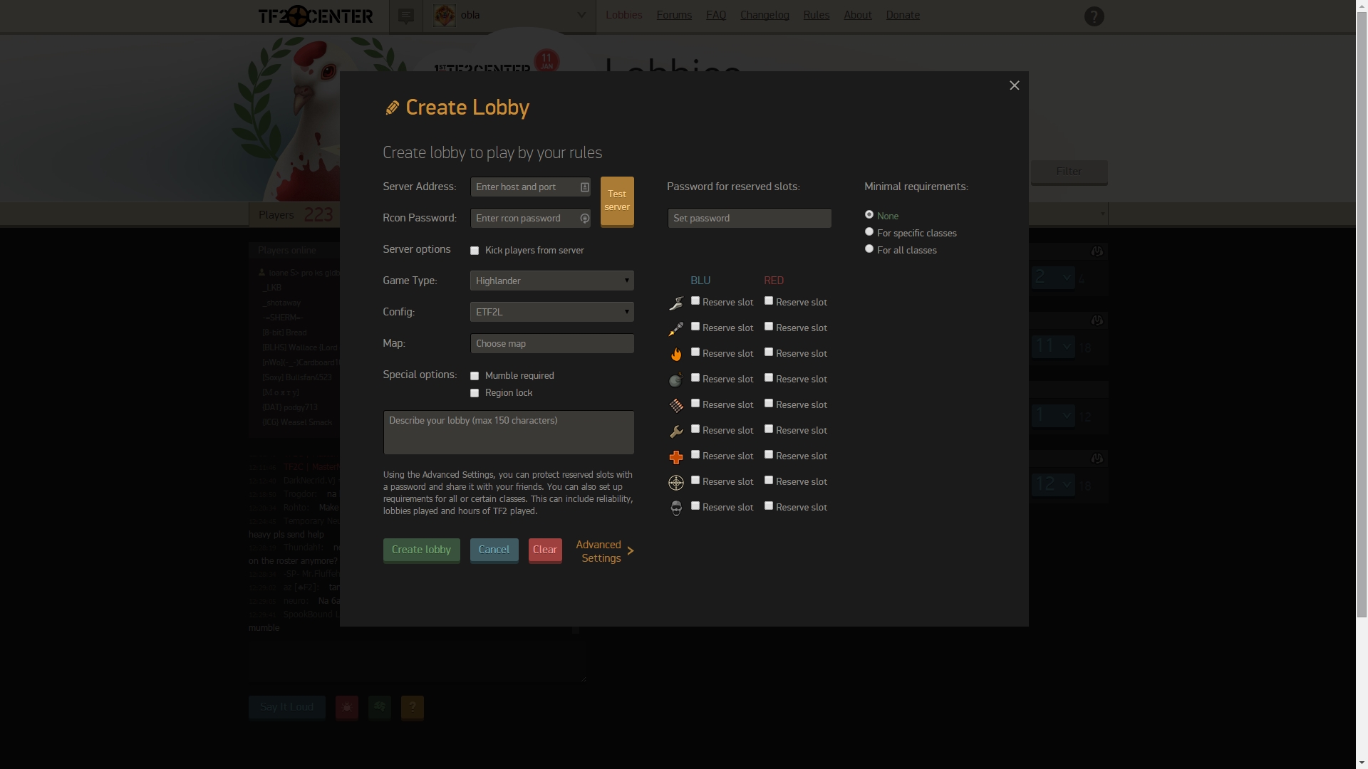 Creating a Lobby